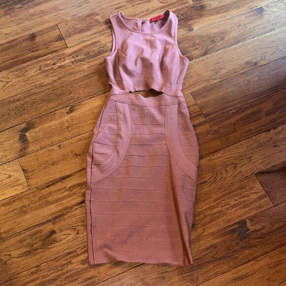 Wow Couture Pink Sleeveless Cutout Dress - Picture 1 of 9